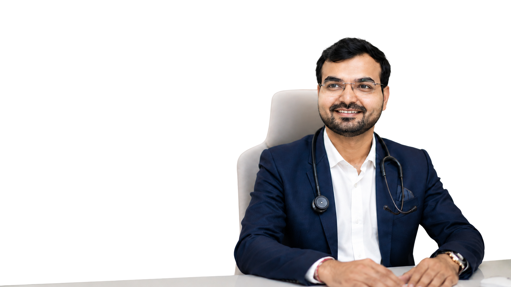 Dr. Ajay T. Parmar consulting patients at Lotus Hospital